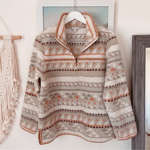 L.L. Bean Jackets & Blazers - LL Bean Signature Sherpa Pullover Fleece Jacket - L.L. Bean Sweatshirt Jacket